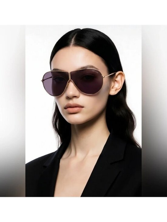 NEW AUTHENTIC Tom Ford Gold and Black Women\'s Sunglasses TF1158 30A main image 10